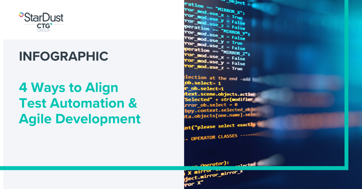 Infographic title - 4 ways to Align Test Automation & Agile Development